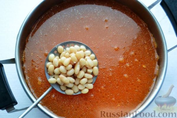 Фасолевый суп с тыквой и имбирём